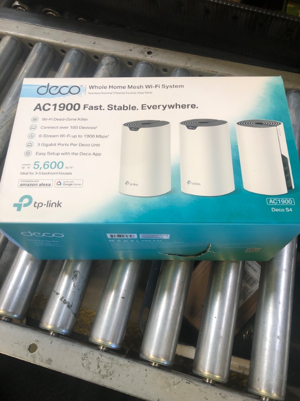 Photo 1 of TP-Link ???? S4 Mesh AC1900 WiFi System - Up to 5,500 Sq.ft. Coverage, Replaces WiFi Router and Extender, Gigabit Ports, Works with Alexa, 3-Pack