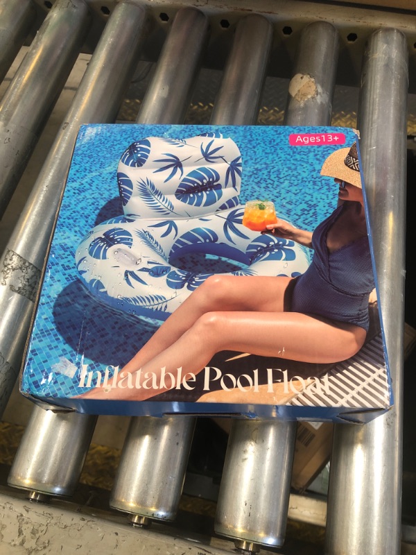 Photo 1 of [2025 New Model] Pool Floats - Inflatable Pool Floats with Cup Holders,Unibody Pool Lounger Float with Handle?Ideal Pool Toys for Pools,Beach,Lakes, Rivers,Water Party 2025 Beach Vacation Essentials
