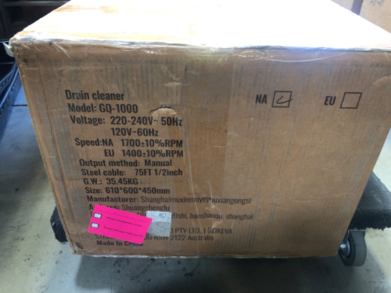 Photo 1 of VEVOR Drain Cleaner Machine 75Ft x 1/2Inch, 370W Drain Cleaning Machine Fits 1 Inch (25mm) to 4 Inch(100mm) Pipes, Portable Electric Drain Auger Cleaner with 8 Cutters, Gloves