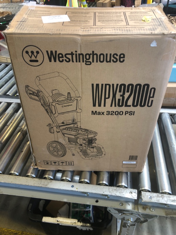 Photo 1 of Westinghouse WPX3200e Electric Pressure Washer, 3200 PSI and 1.76 Max GPM, Induction Motor, Onboard Soap Tank, Spray Gun and Wand, 5 Nozzle Set, for Cars/Fences/Driveways/Homes/Patios/Furniture, Blue