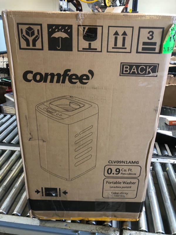 Photo 1 of Comfee Portable Washing Machine, 0.9 cu.ft Compact Washer With LED Display, 5 Wash Cycles, 2 Built-in Rollers, Space Saving Full-Automatic Washer