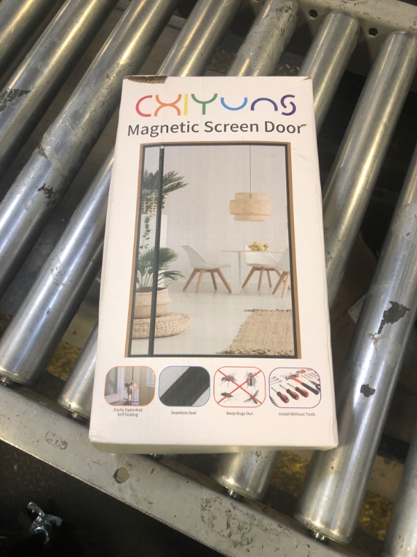 Photo 1 of CHIYUNS Reversible Left Right Side Opening Screen Door Mesh Magnetic Closure Heavy Duty, Self Closing Fiberglass Bug Net with Magnet for Sliding Doors & Doorway, Pet Friendly, 38 x 80 inch