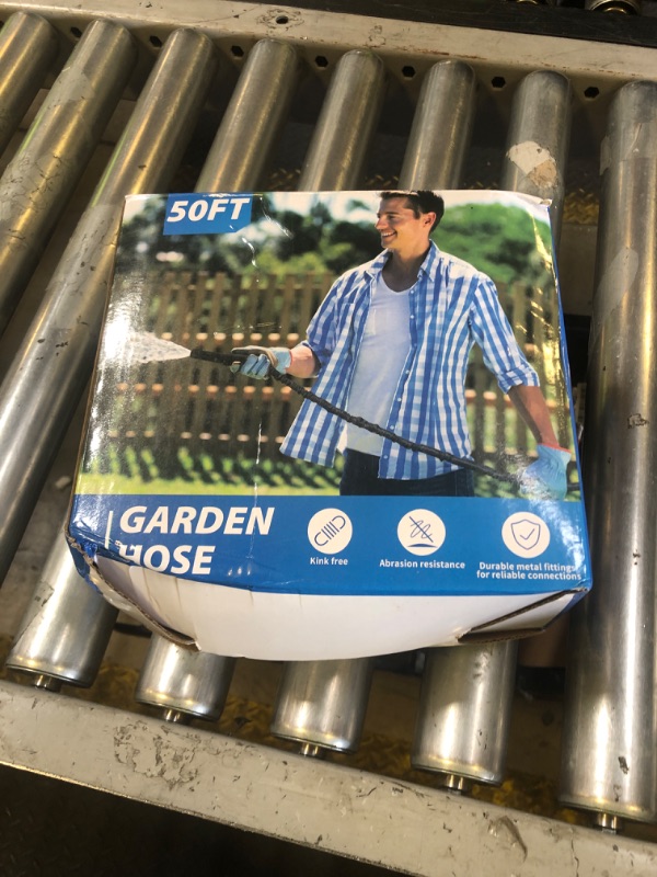 Photo 1 of Toolasin Garden Hose 50ft, Non-Expanding, Lightweight, Leak-Proof Metal interface, No-Knots, Portable, Wear-Resistant, Sturdy, Flexible, 3/4GHT, Water Hose for Yard, Garden