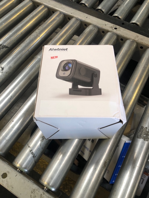 Photo 1 of ?Auto Focus &1080P?Alwtniet Mini Portable Projector, 4k Support Smart Proyector with Wifi and Bluetooth For Outdoor, 5W Speaker, Built in Apps,Home Theater, Bluetooth Movie Projector (Black)