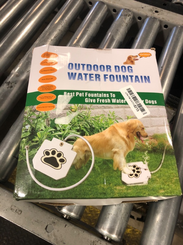 Photo 1 of Outdoor Dog Water Fountain Step On - Upgrade Large Dog Sprinkler Drinking Water Dispenser Dog Paw Waterer Activated with Stainless Steel Braided Hose