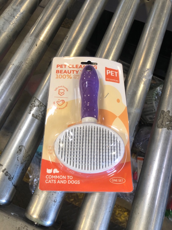 Photo 1 of Cat Self Cleaning Slicker Brush, Pets Skin Friendly Grooming Brushes for Shedding Dogs Cats Hair Easy to Remove Loose Undercoat with Long or Short Hairs Pet Massage Tool for All Hair Type- UPGRADED