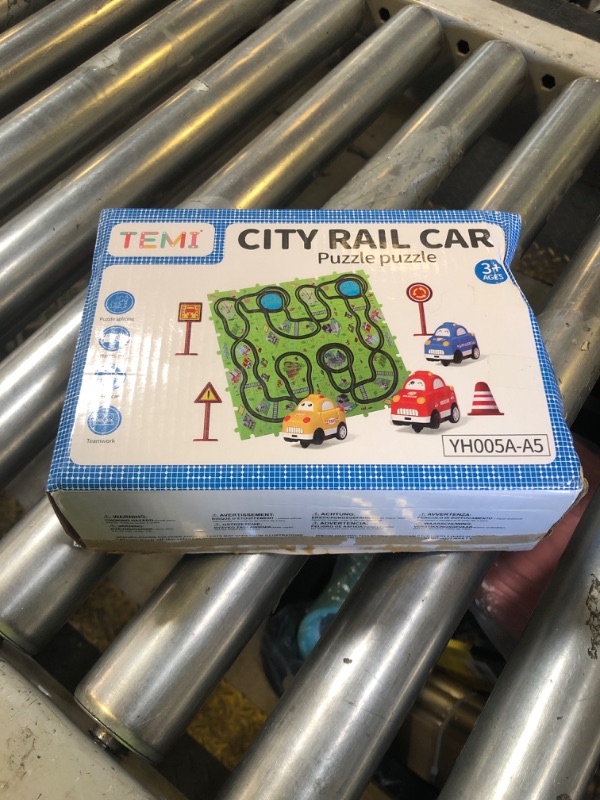 Photo 1 of JUKUDAHU 64 Pieces Puzzle Race Track Car Set Toys for 3 4 5 6 Year Old Boys - Puzzle Tracks Car Toys for Kids Ages 3-5 with 3 Sliding Toy Cars, City-Themed, Birthday Gifts for Toddlers 1-3 2-4 4-6