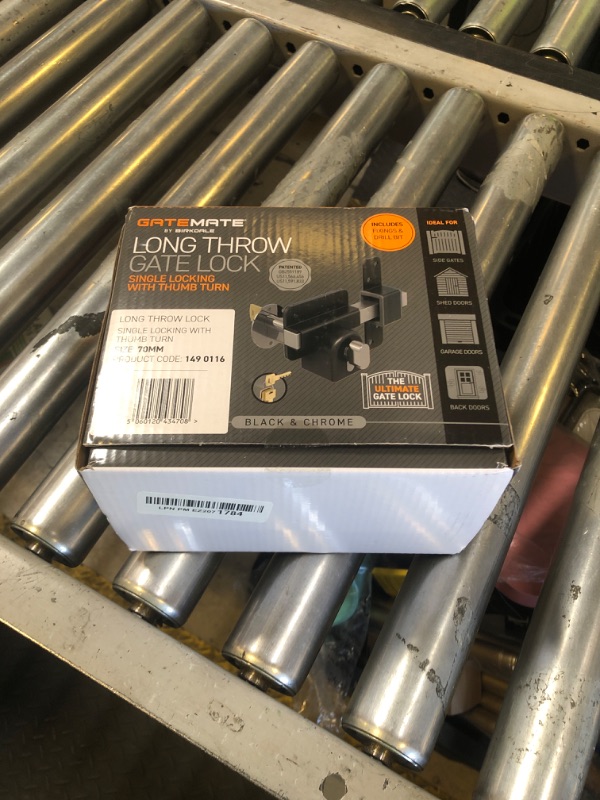 Photo 1 of GateMate Long Throw Gate Lock 1490116, Euro Profile Gate Lock for Sheds, Gates & Garage Doors, Keyed Outside & Inside Thumb Turn, 316 Stainless Steel, For Wooden Gates & Doors Up to 2¾” (70mm), 5 Keys