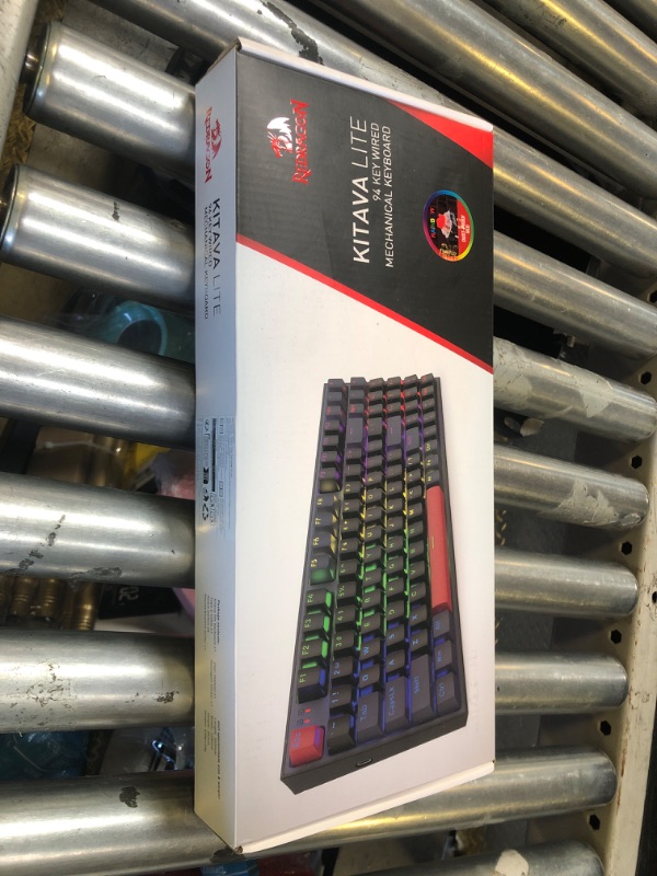 Photo 1 of Redragon Mechanical Keyboard, Wired Gaming Keyboard with 94 Keys, Programmable Macro Editing, Numeric Pad, Compact Layout for PC Laptop, Black Gray