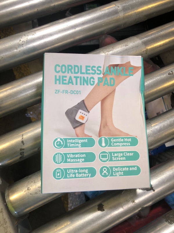 Photo 1 of Cordless Ankle Massager with Heat, 6.7×5.5in Rechargeable Ankle Heating Pad with Foot Massager for Achilles Tendinitis and Plantar Fasciitis, 3 Vibration Mode, 3 Heat Level, Auto Shut Off(1PC)