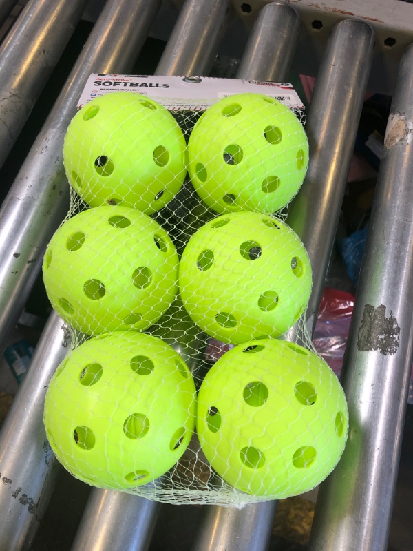 Photo 1 of Franklin Sports Plastic Softballs - MLB - Includes 6 Balls for Batting Practice or Backyard Baseball Play - Replacement Balls – 90mm Official Baseball Size - Yellow