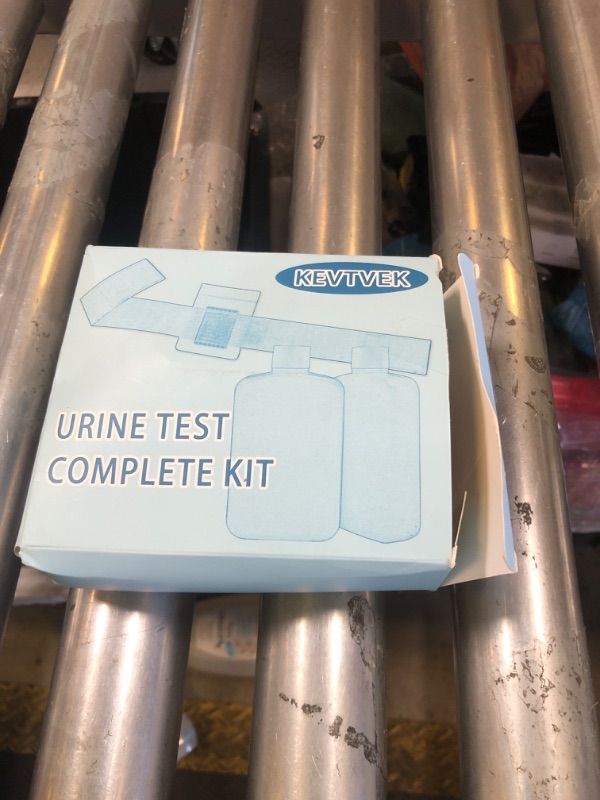 Photo 1 of KEVTVEK 14 Pcs Urine Test Complete Kit Includes 2 Translucent Portable Travel Empty Bottles, 10 Adhesive Temperature Test Strips, Neoprene Bag and Hi-Stretch Hidden Leg Straps