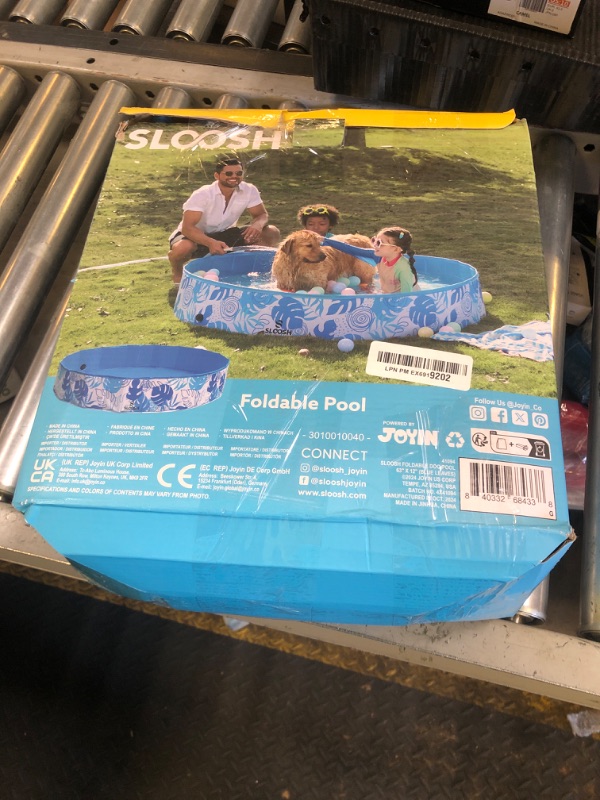 Photo 1 of SLOOSH Foldable Dog Kiddie Pool - Portable Hard Plastic Kids Baby Doggie Swimming Pool, Anti-Slip Thick PVC Collapsible Pets Cats Whelping Box Puppy Bathtub (63" x 12")