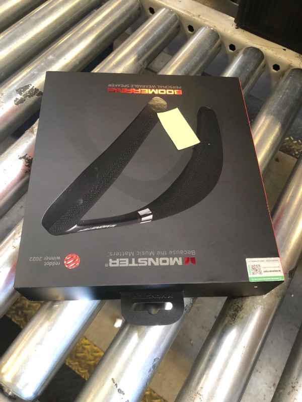 Photo 1 of Monster Boomerang Neckband Bluetooth Speaker - Wireless Wearable Speaker with 12H Playtime, IPX7 Waterproof, True 3D Stereo Sound for Home, Sport, Outdoor - Black