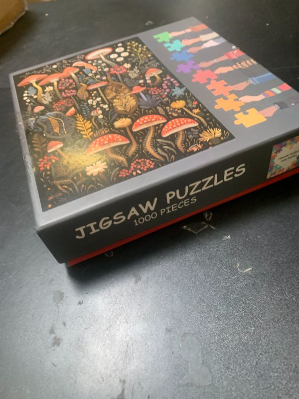 Photo 1 of 1000 Piece Puzzle for Adults Mushroom, Botanic Plant Jigsaw Puzzles 1000 Pieces for Men Women Gift, Challenging Jigsaw Puzzles for Adults Home Decor Family Puzzle Game (27.5"x19.7")