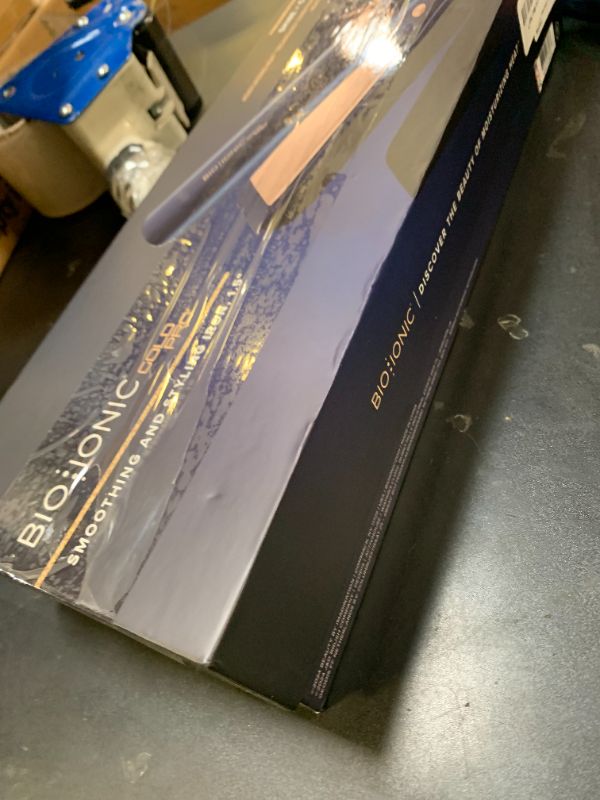 Photo 1 of Bio Ionic GoldPro 1.5" Hair Straightener, Blue, Moisturizing Heat Technology & 24K Gold MX, Hair Straightening Iron for Sleek Styles & Flat Iron Curls, 40% Longer Plates, Adjustable Heat