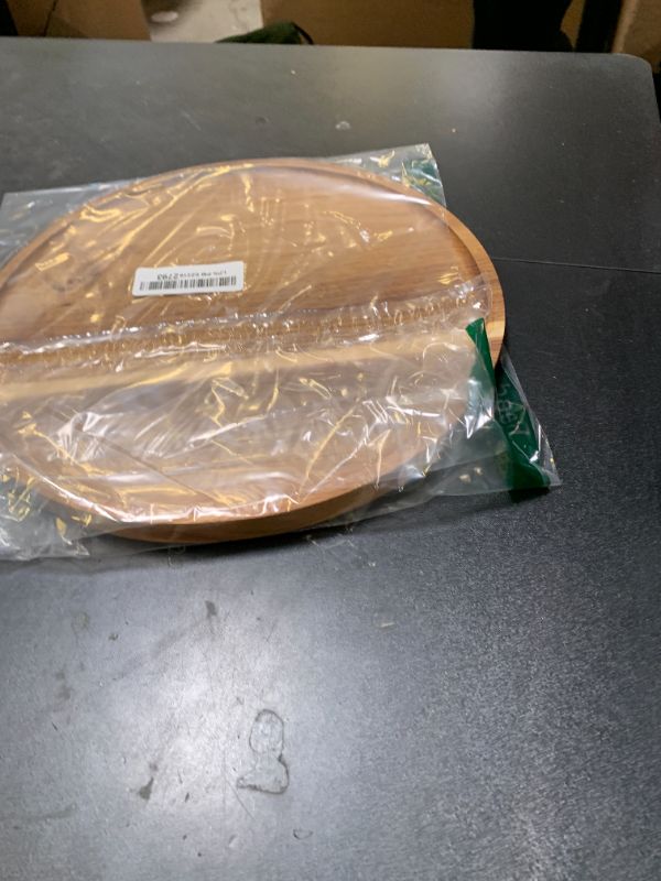 Photo 1 of 11.5 Inches Candle Holder Tray Home Decor, Round Wood Tray for Coffee Table, Small Wooden Serving Decorative Trays for Home