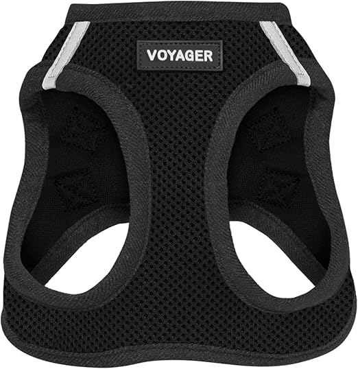 Photo 1 of Best Pet Supplies Voyager Step-in Air Dog Harness - All Weather Mesh, Reflective, No Pull Harness for Small, Medium Dogs, Cats - Secure with Hook & Loop Fastener, Buckle, Double D-Rings - Black, M
