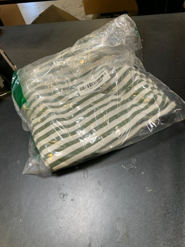 Photo 1 of JELLYMONI 100% Natural Cotton Striped King Pillowcases Set, 2 Pack White and Green Stripes Pattern Printed Pillow Covers with Envelope Closure(Pillows are not Included)
