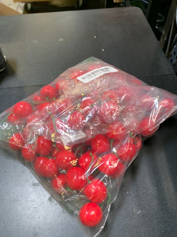 Photo 1 of MyLifeUNIT Artificial Cherry Fruit, Artificial Fruit for Decoration, 100 PCS