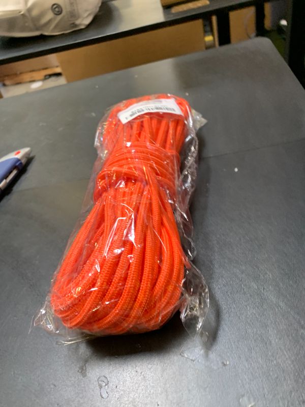 Photo 1 of XINSHUNCAN Nylon Rope, 1/3 inch 50FT Nylon Poly Rope Utility Cord Strong Polyester for Camping, Hiking, Clothesline, Tie, Flag Pole, Marine, Swing Outdoor & Indoor (8mm Orange)