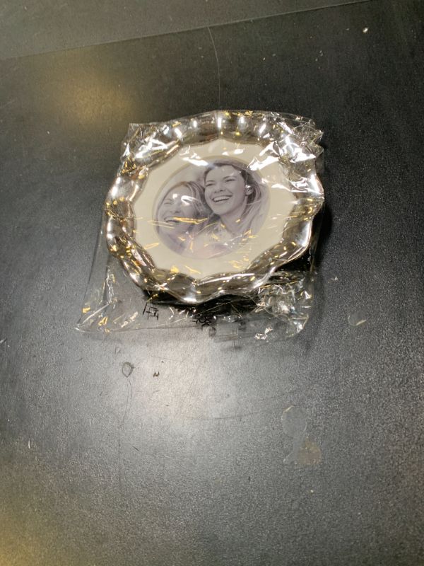 Photo 1 of Mud Pie Round Wavy Metal Mini Frame; 5" Dia