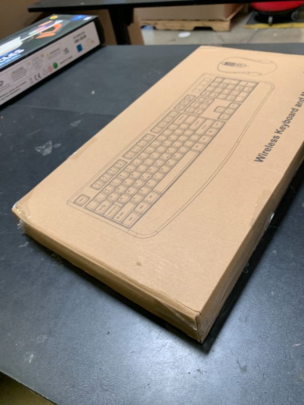 Photo 1 of Wireless Keyboard and Mouse Combo, EDJO 2.4G Full-Sized Ergonomic Computer Keyboard with Wrist Rest and 3 Level DPI Adjustable Wireless Mouse for Windows, Mac OS Desktop/Laptop/PC