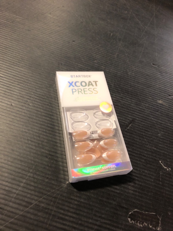 Photo 1 of French Tip Press On Nails - BTArtbox White Almond Medium Reusable Stick On Nails in 15 Sizes - 30 Soft Gel Fake Nail Kit for Women Gift, Classic
