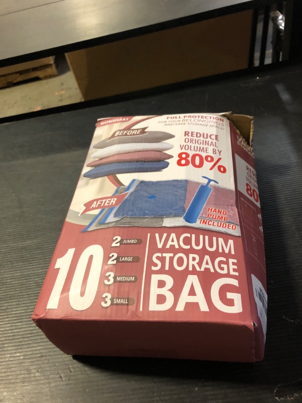 Photo 1 of 10 Space Saver Vacuum Sealed Storage Bags (2 Jumbo/2 Large/3 Medium/3 Small) with Hand Pump, Seal Bags for Clothing, Comforters, Pillows, Towel, Blanket Storage, Bedding
