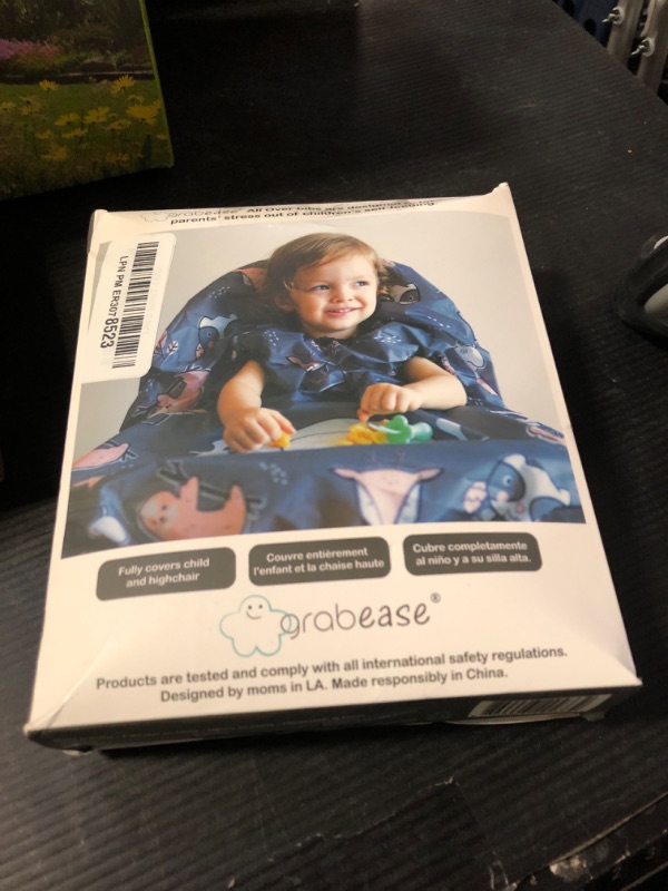 Photo 1 of grabease Allover Waterproof Bib for Self-Feeding Infants and Toddlers, Machine Washable, Ages 6-24 Months, Gray - Baby Led Weaning Supplies
