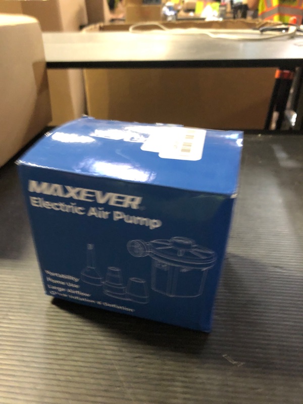 Photo 1 of MAXEVER Quick-Fill Electric Air Pump with 3 Nozzles, AC 110V-120V Portable Inflator Deflator for Inflatables Pool Float Toys Air Mattress Bed Couch Swim Ring Tube Raft, Black