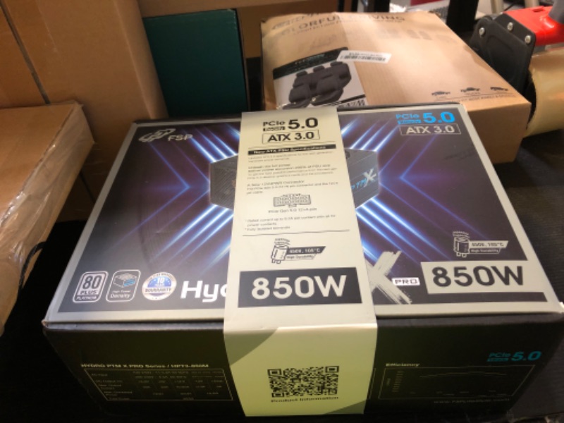 Photo 1 of FSP Hydro PTM X PRO 850W Power Supply, 80 Plus Platinum, ATX 3.0/PCIe 5, Full Modular (HPT3-850M-GEN5)