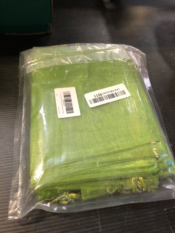 Photo 1 of 50 PCS 8X12 inches Fruit Protection Bags, Fruit Bags for Fruit Trees, Green Netting Fruit Cover Bags Drawstring Mesh Fruit Protectors Pest Barrier for Fruit Trees Veggies Garden