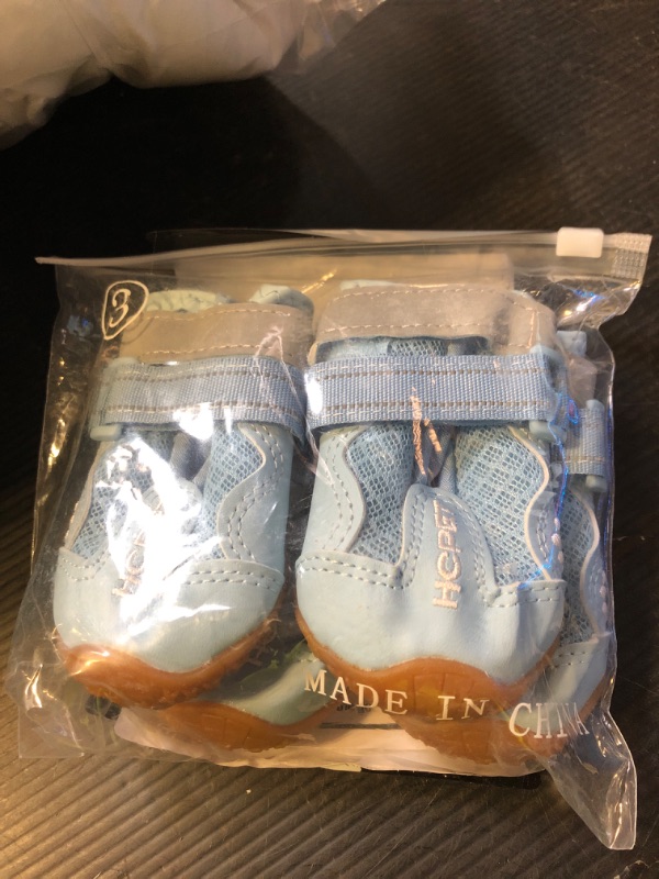 Photo 1 of Hcpet Dog Shoes, Dog Boots for Small Dogs, Breathable Medium Dog Booties Paw Protector for Summer Hot Pavement, Winter Snowy Day, Outdoor Walking, Indoor Hardfloors Anti Slip Sole Blue Size 3
