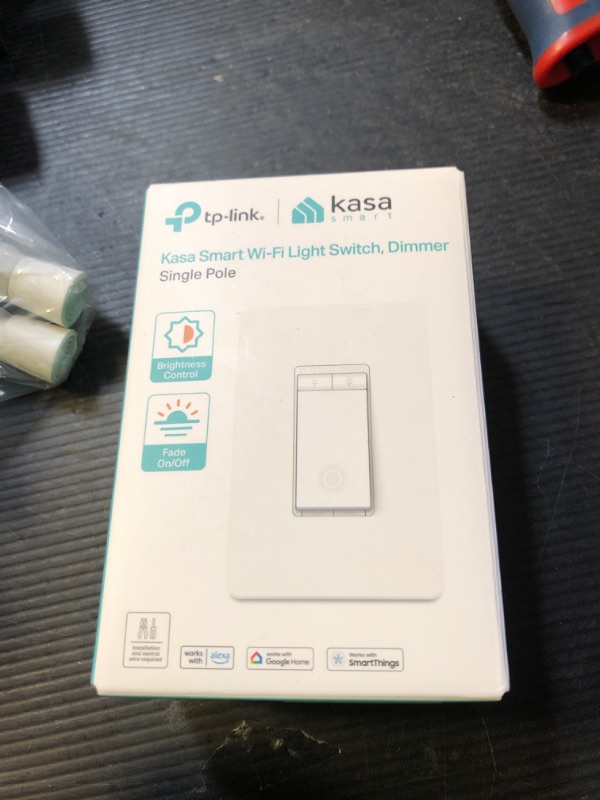 Photo 1 of Kasa Smart Dimmer Switch HS220, Single Pole, Needs Neutral Wire, 2.4GHz Wi-Fi Light Switch Works with Alexa and Google Home, UL Certified, No Hub Required, 1 Pack