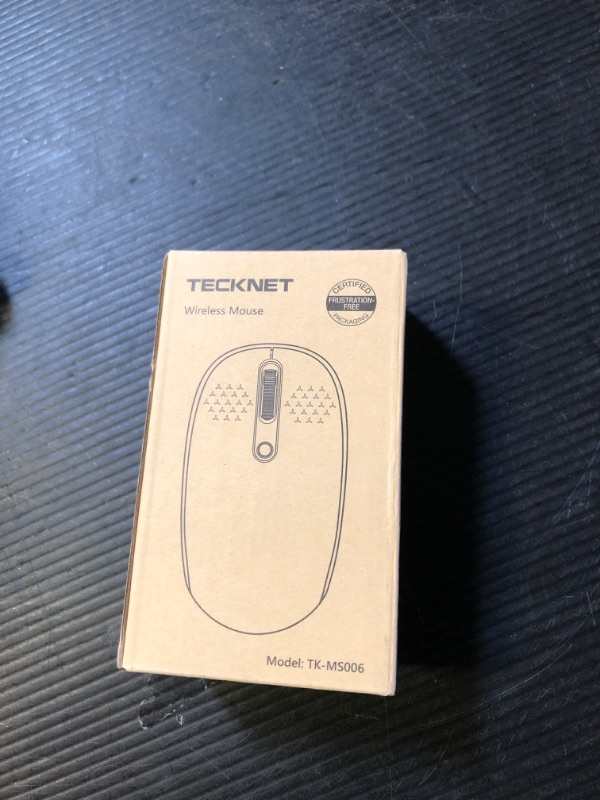 Photo 1 of TECKNET Wireless Mouse for Laptop, 2.4G Quiet Computer Mouse with USB Receiver, 4 Buttons Portable Cordless Mice for Chromebook, Laptop, PC, Mac, 800/1200/1600 DPI - White