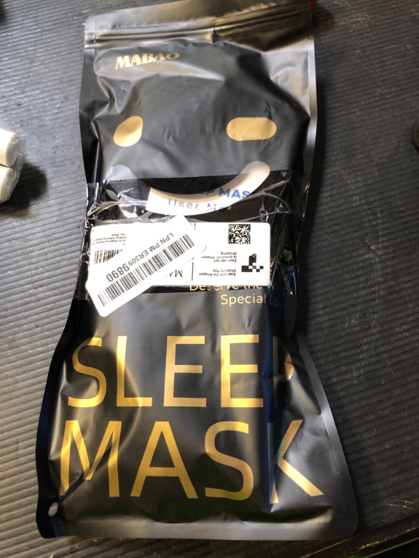 Photo 1 of MABAO Sleep Mask for Side Sleeper, Eye Mask for Sleeping Women Men, 3D Contoured Cup No Eye Pressure 100% Light Blocking Sleeping Mask with Adjustable Strap Night Blindfold Flight, Travel, Nap, Black