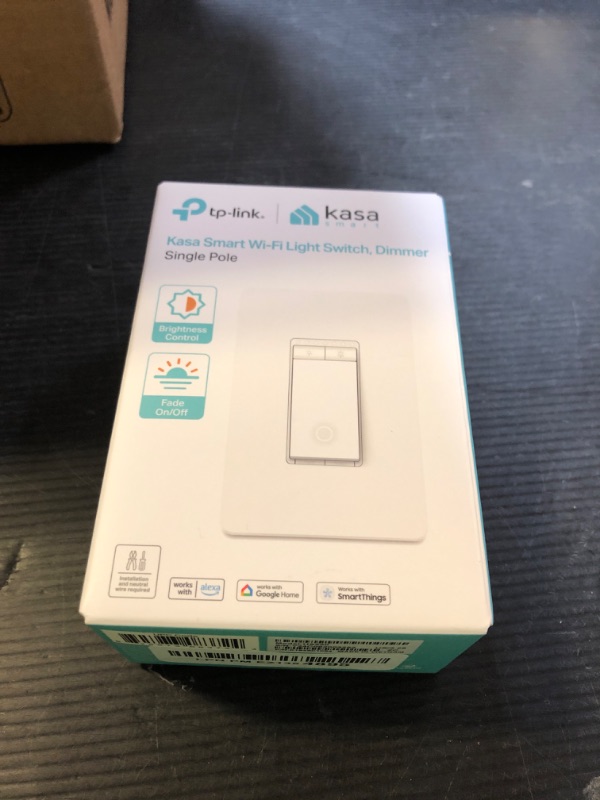 Photo 1 of Kasa Smart Dimmer Switch HS220, Single Pole, Needs Neutral Wire, 2.4GHz Wi-Fi Light Switch Works with Alexa and Google Home, UL Certified, No Hub Required, 1 Pack