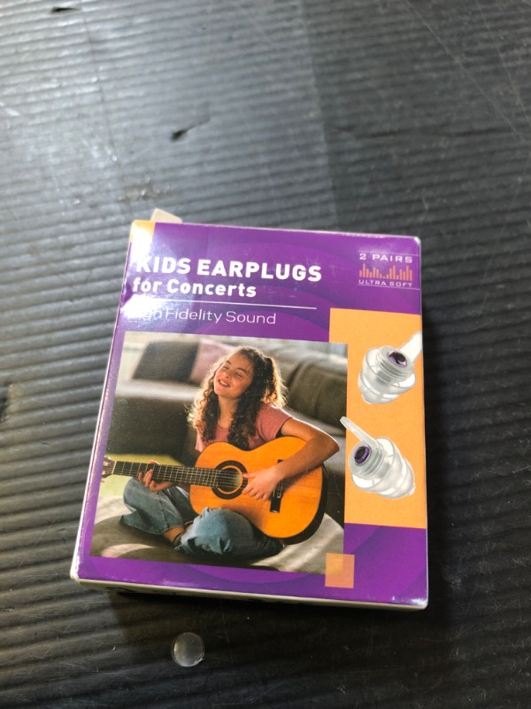 Photo 1 of Kids Earplugs (6-12 yrs) - 2 Pairs High Fidelity Concert Ear Plugs for Children, Adults with Small Ear Canals,23dB Kids Noise Reduction Earplugs for Concerts Rehearsal Festival Tinnitus Relief(Purple)