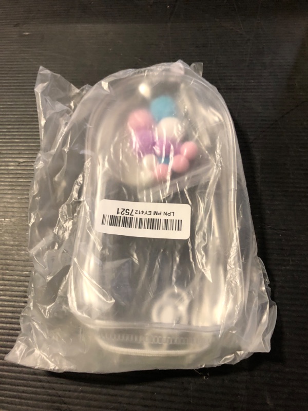 Photo 1 of Protective Case for Dolls, 7.68x4.13in Waterproof Clear Figure Display Case Accessories Plastic PVC Material Plush Protective Bag Cover with Pompoms Keychain Pouch Display Storage Box for Doll