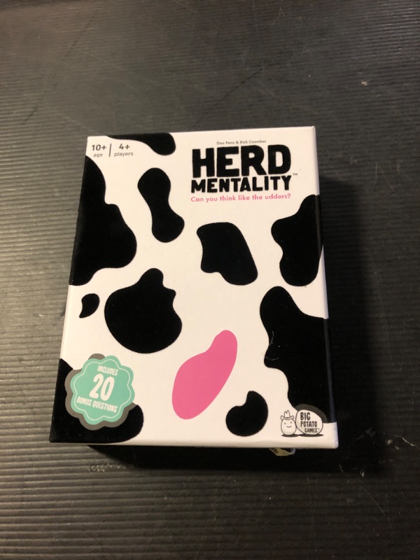Photo 1 of Big Potato Herd Mentality: Udderly Hilarious Board Game for Group Fun | Easy Setup & Play | The Perfect Party Game for 4-20 Players | Includes 20 Extra Exclusive Question Cards
