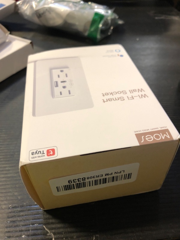 Photo 1 of MOES Smart USB Wall Outlet Receptacle with Type-C & Type-A Charger, 2.4GHz Wi-Fi in-Wall Plug Socket, Remote Individual Control On/Off 15Amp, NO Hub Required