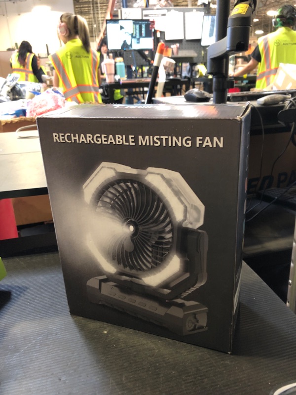 Photo 1 of Misting Fan Portable with 250ml Water Tank, 24000mAh Rechargeable Cooling Fans for Outside, Outdoor Water Misters with 2 Mist Modes, Remote Control Camping Fan with Timer for Beach, Tents, Patios
