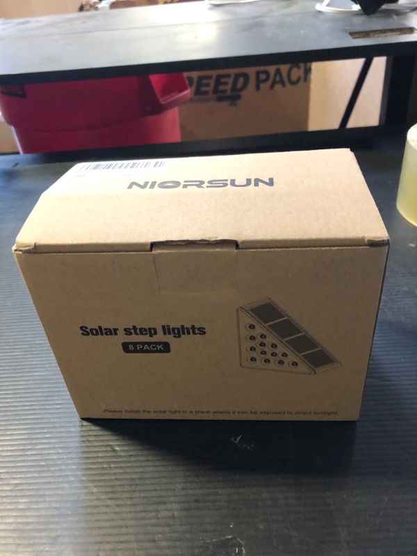Photo 1 of NIORSUN Solar Step Lights for Outside,8 Pack Cool White Solar Stair Lights Outdoor Waterproof IP67 Auto On Off,Solar Lights for Steps,Stair,Patio,Yard,Porch,Front Door,Sidewalk,Deck Decor