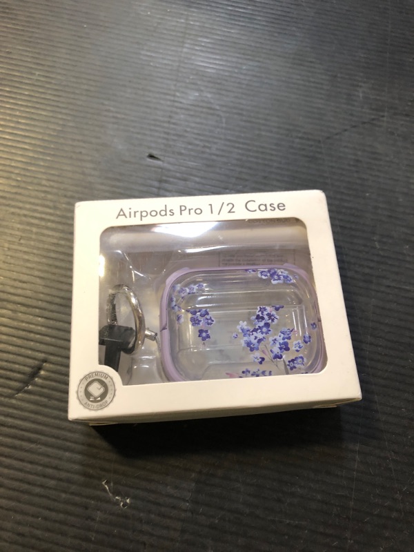 Photo 1 of Inesore for Airpods Pro 2nd Generation Case Cover with Lock, Flowers Cute AirPod Pro 2 Case for Girls Women with Keychain for AirPods Pro Case (2023 USB-C /2022 Lightning / 2019) -Purple