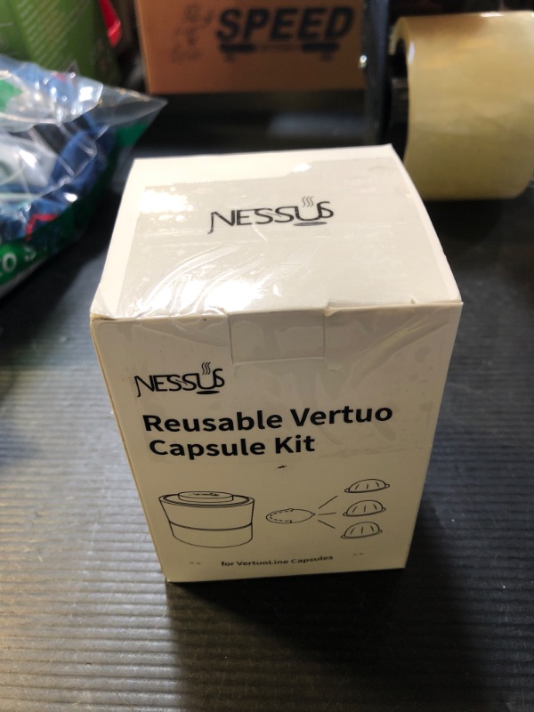 Photo 1 of Nessus Reusable Kit for Nespresso Pods Vertuo, Reuse Old Coffee Pods for Nespresso Vertuo: 100 Pcs Aluminum Foil Seal Lid, Holder, Brush, Refillable Vertuo Plus Next Capsule Machine