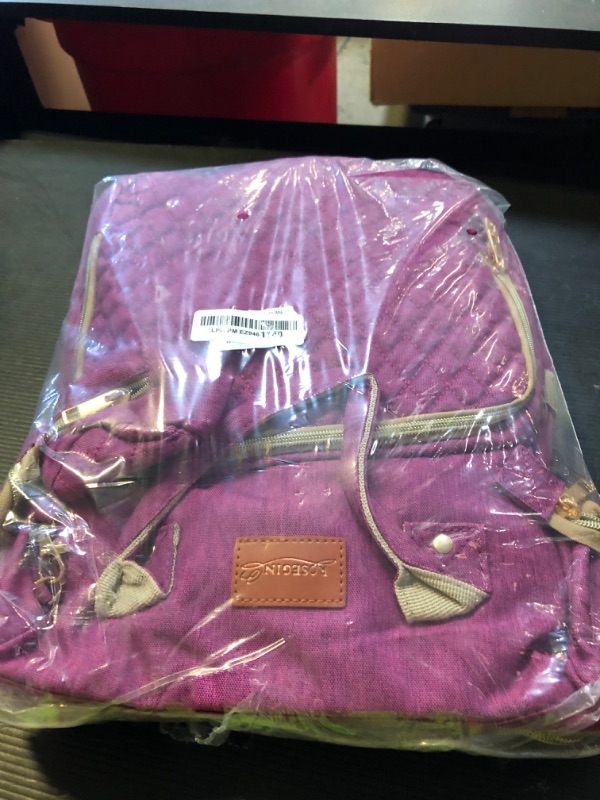 Photo 1 of ROSEGIN Diaper Bag Backpack with Changing Pad, Pacifier Case, Baby Bag for Boy Girl Toddler - Large, Stylish, Waterproof Travel Quilted Diaper Bag for Mom - Baby Shower - Purple