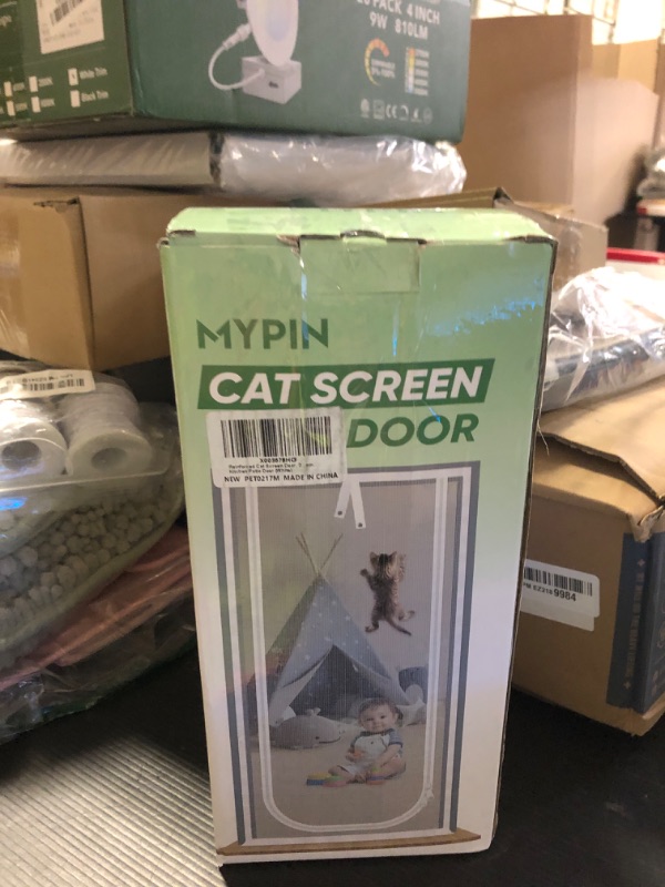 Photo 1 of Reinforced Cat Screen Door, 35.5X82” Heavy Duty Pets Proof Screen Door with Bilateral Zipper, Prevent Dogs Cats Running Out from Home, Bedroom, Living Room, Kitchen Patio Doo