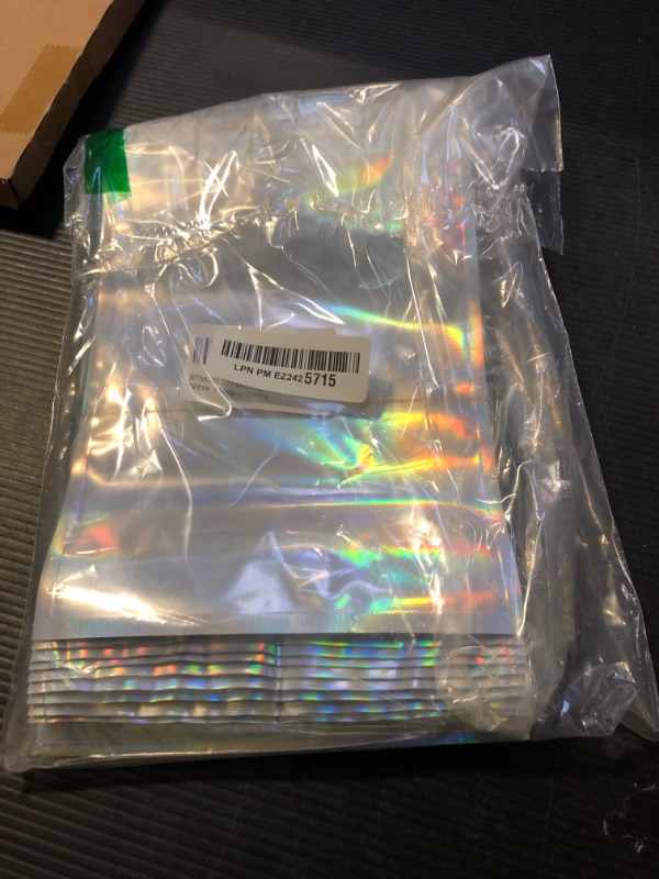 Photo 1 of JETMORE Mylar Bags, 50 PCS Resealable Bags-6x9in, Holographic Bags for Party Favors, Little Bag for Jewelry, Sealable Bag for Papers, Souvenirs, Dispensary Packaging for Edibles, Mothers Day Gifts