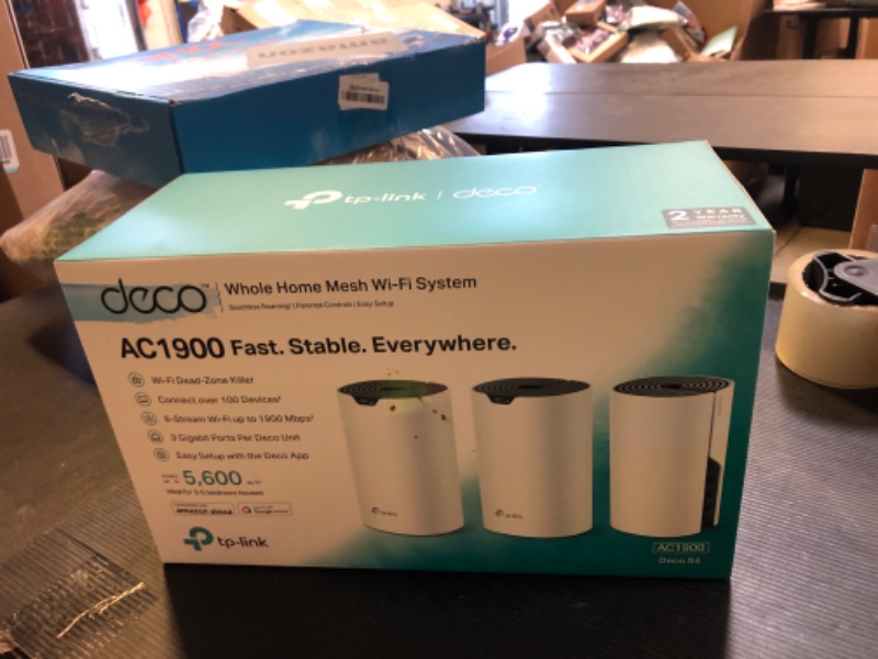 Photo 1 of TP-Link Deco S4 Mesh AC1900 WiFi System - Up to 5,500 Sq.ft. Coverage, Replaces WiFi Router and Extender, Gigabit Ports, Works with Alexa, Deco S4(3-Pack)
